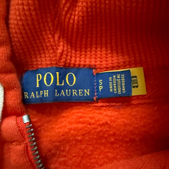 Orange Polo Ralph Lauren Full Zip Hoodie Small - Picture 5 of 7